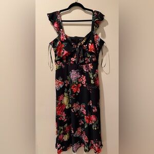 Julia Jordan Black Dress with Floral Accents